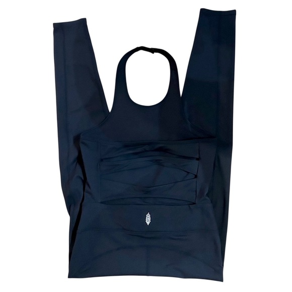 RARE FP Movement End Zone One Piece Sz M Black Halter Cutout Active Jumpsuit - Picture 13 of 15